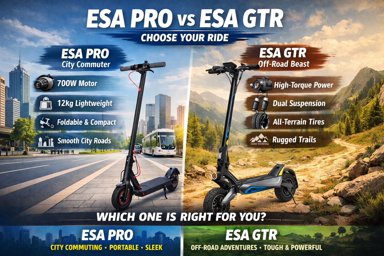 ESA Pro vs. ESA GTR: Which Australian Terrain Matches Your Riding Style?