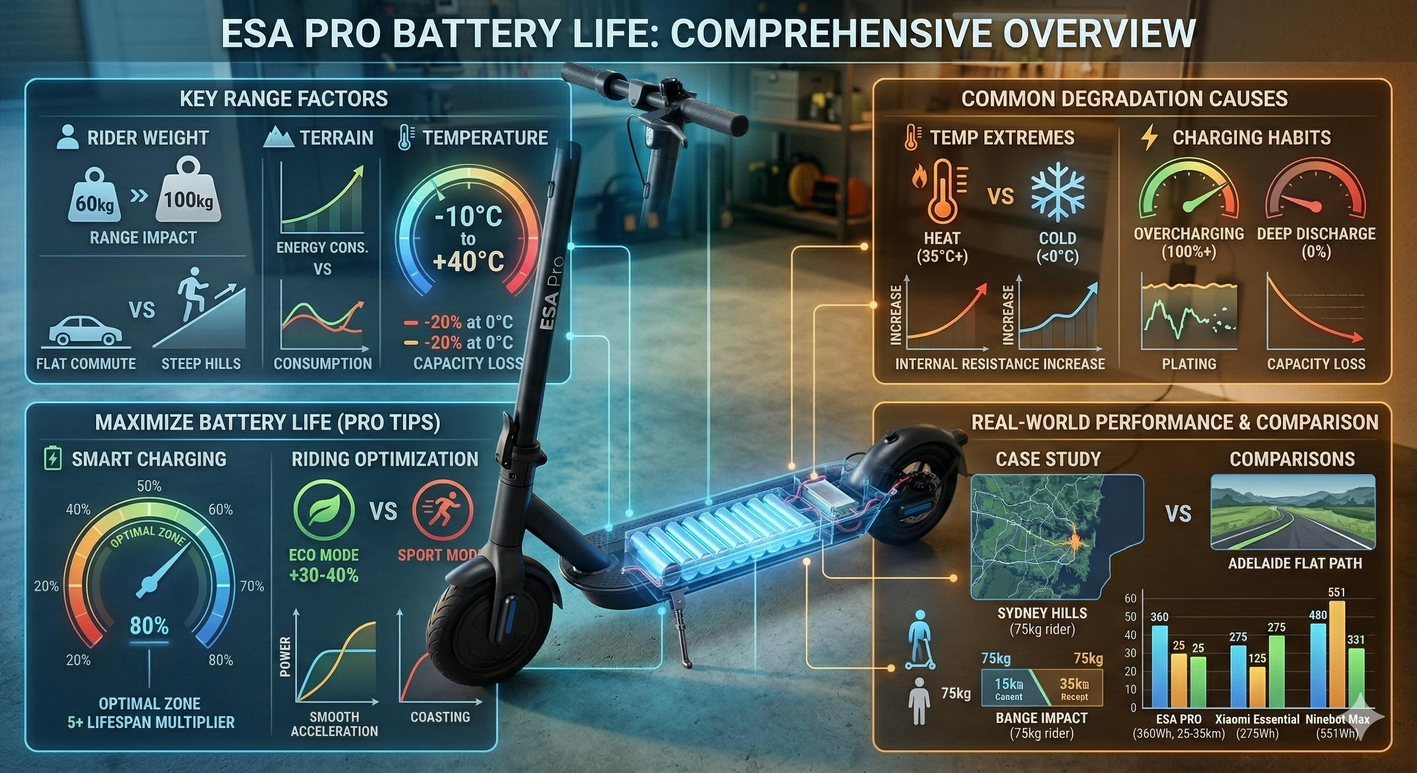 Electric Scooter Australia Esa Pro Range Battery Life