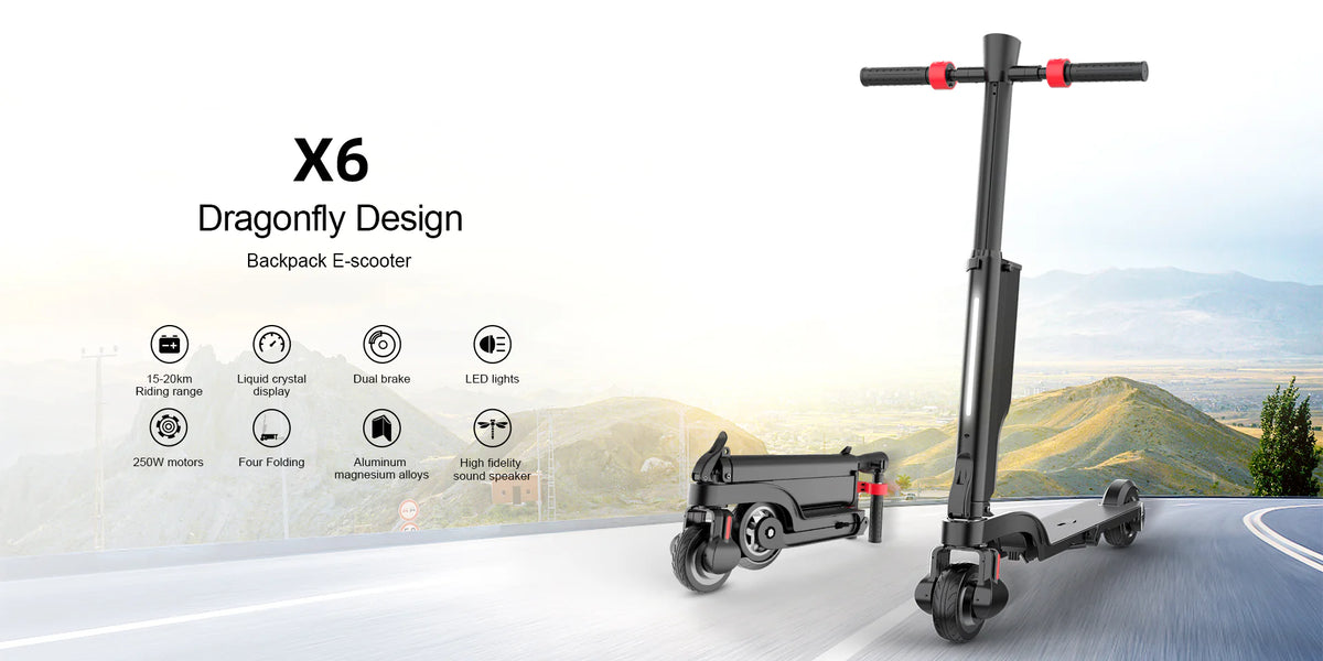 Lightweight ESA Fold X6 electric scooter with 350W motor

