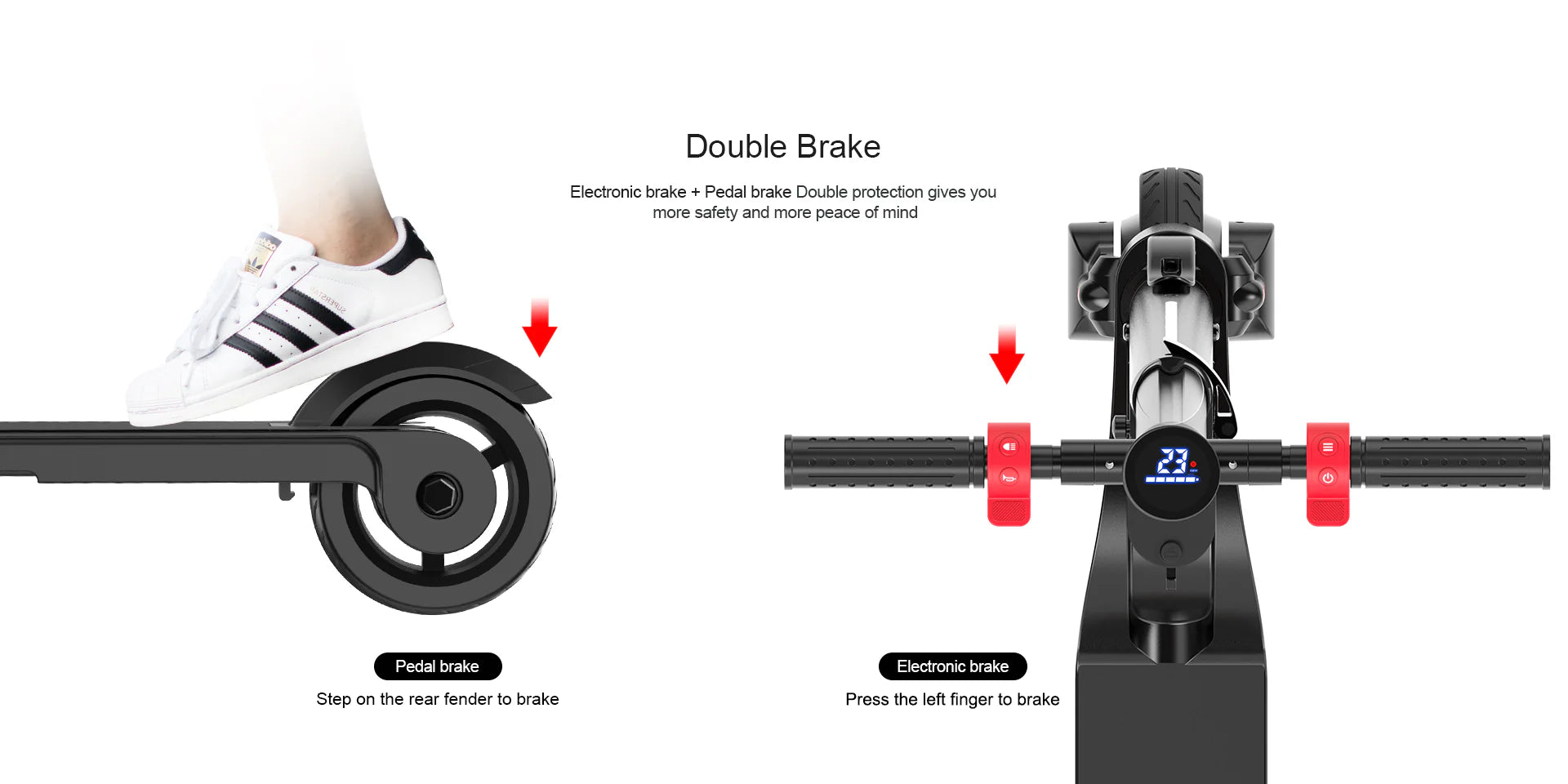 ESA Fold X6 electric scooter with powerful double brake

