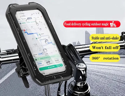 Waterproof mobile phone holder for scooter

