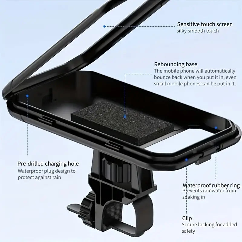 Hands-free phone holder for scooter riding

