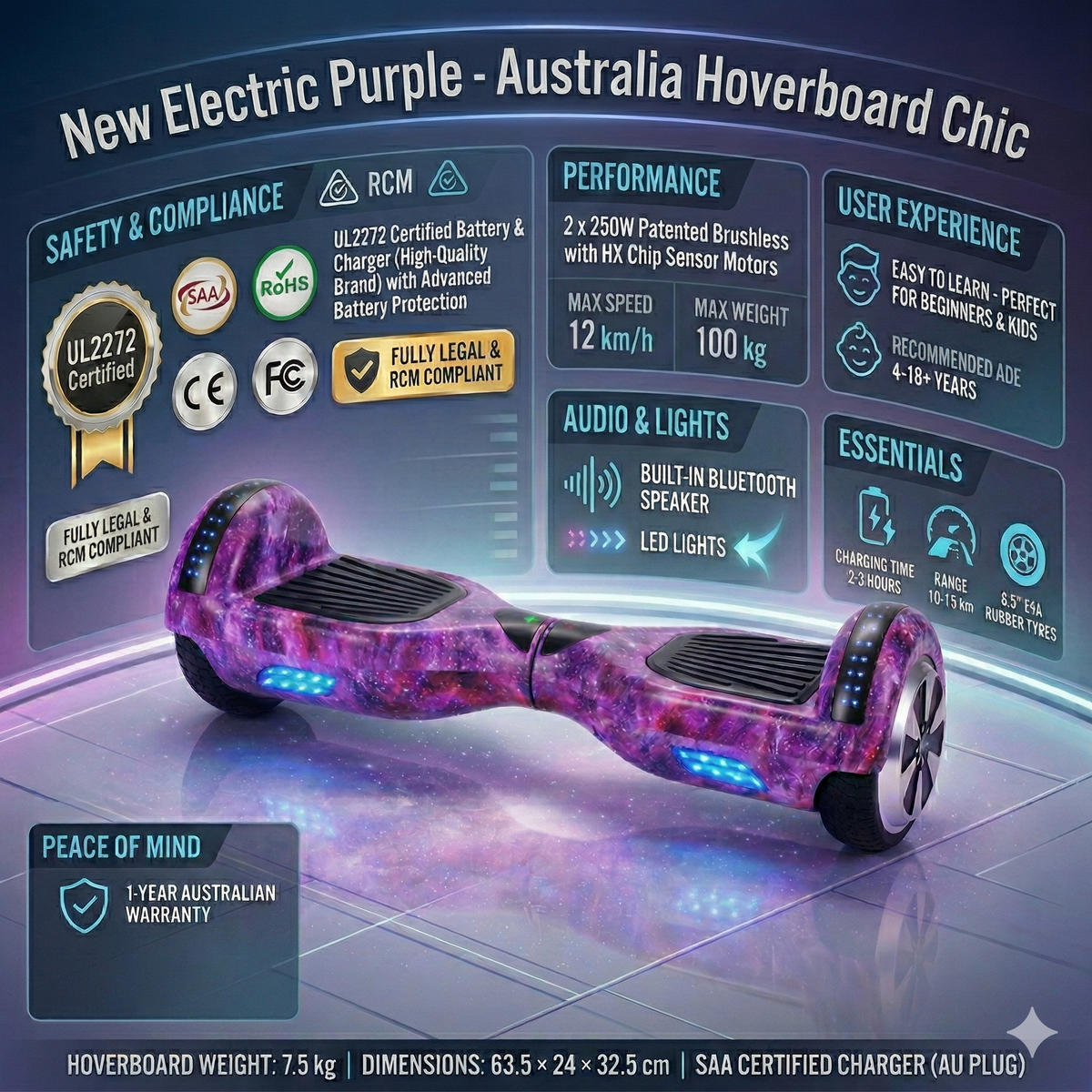 New Electric Purpel Self Balancing All Terrain