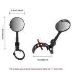 For Electric Scooter Bicycle Rearview Mirror 360 Degree Wide Angle View